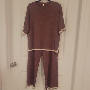 Brown Two-Piece Lounge Set